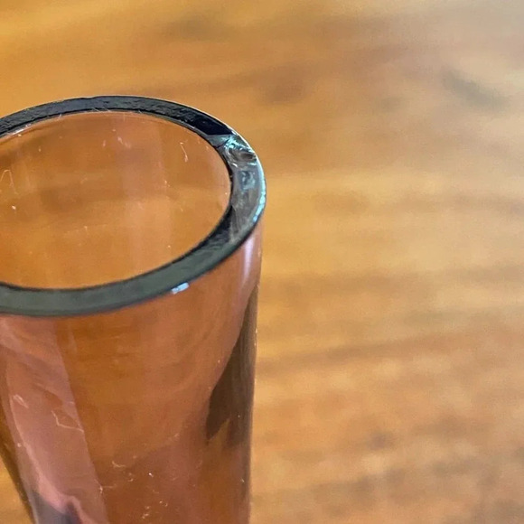 Gorgeous Krosno Poland Ameythest Art Glass Purple Vase with Clear Blown Bubble - Picture 3 of 16